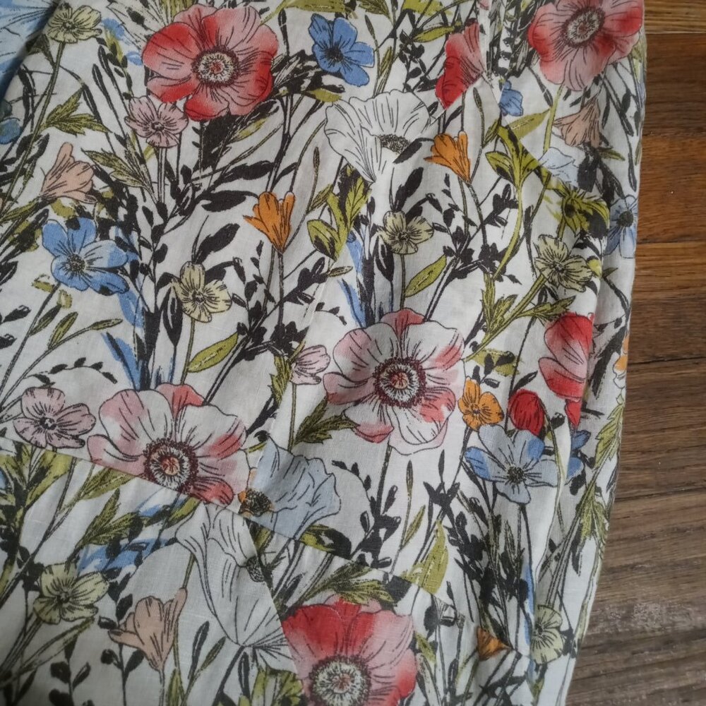 J. JILL love linen illustrated garden shift dress (M) - Picture 8 of 13
